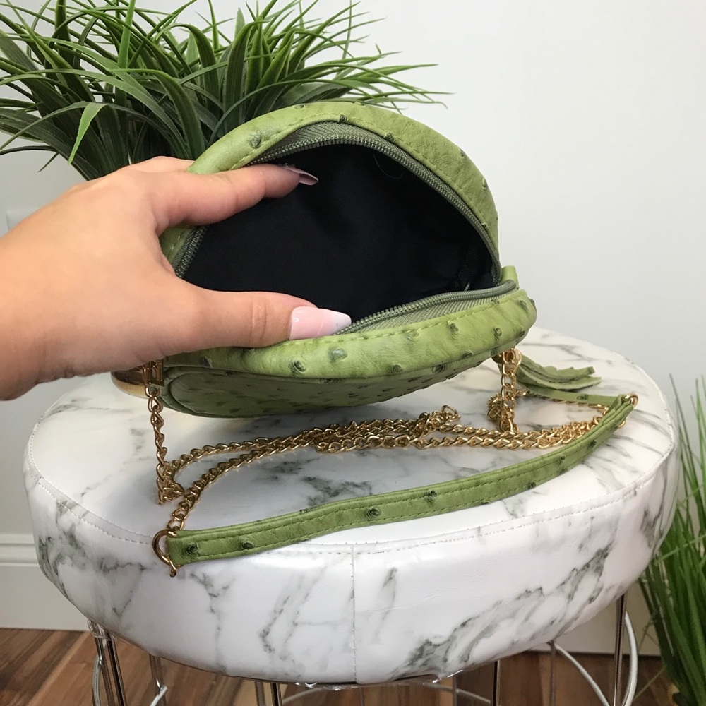โผ๏ธ Olive Green Mini Shoulder Clutch Bag With Strap - Picture 6 of 7
